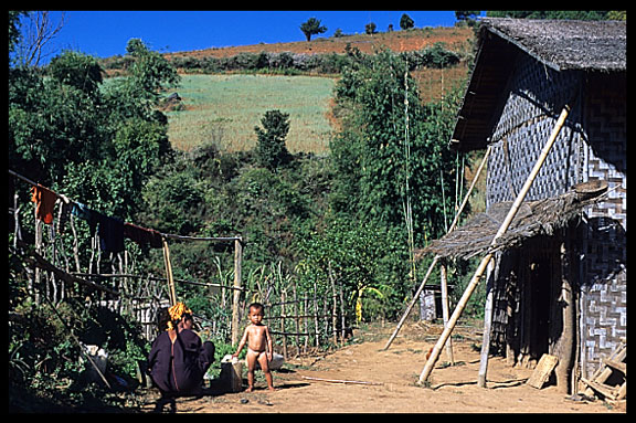 Pa-O tribe in the village of Nanthalethe on the Shan Plateau near Kalaw.