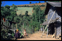 Pa-O tribe in the village of Nanthalethe on the Shan Plateau near Kalaw.