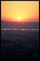 Birdseye view of Mandalay during sunset from Mandalay Hill.