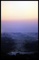 Birdseye view of Mandalay during sunset from Mandalay Hill.