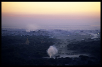 Birdseye view of Mandalay during sunset from Mandalay Hill.