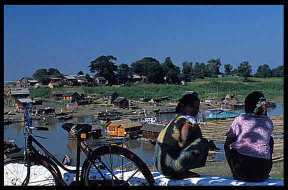 Laundry service at the Ayeyarwady riverfront.