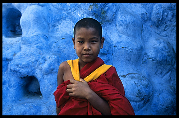 A young Buddhist monk in Mandalay.
