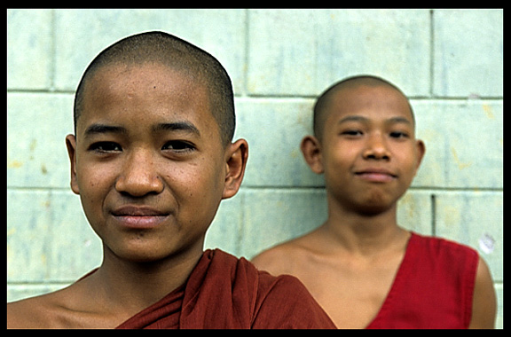 Two Burmese monks at the monastery in Hsipaw.