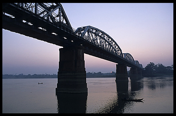 A bridge over the Ayeyarwady River.