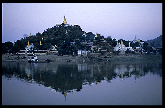 A picturesque monastery along the Ayeyarwady River.