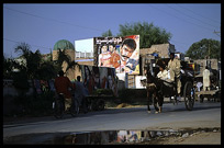Hand painted film poster and horse car. Multan, Pakistan