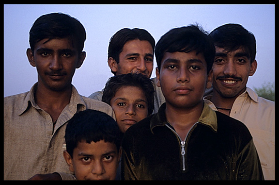 Portrait of the local cricket team. Multan, Pakistan