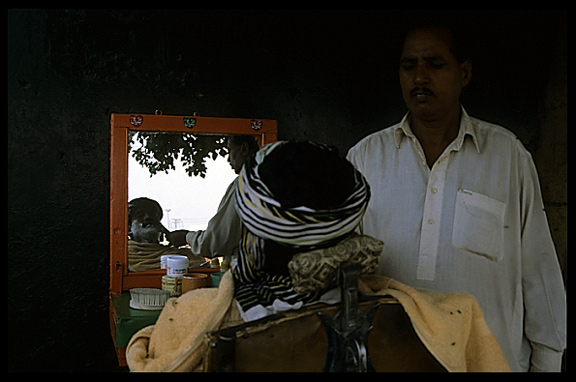 The local barber. Lahore, Pakistan