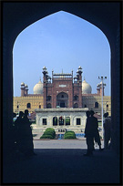 Entrance to the Badshahi, the last, and the largest, of the Moghul mosques. Lahore, Pakistan