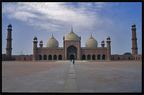 The Badshahi Mosque, the last, and the largest, of the Moghul mosques. Lahore, Pakistan