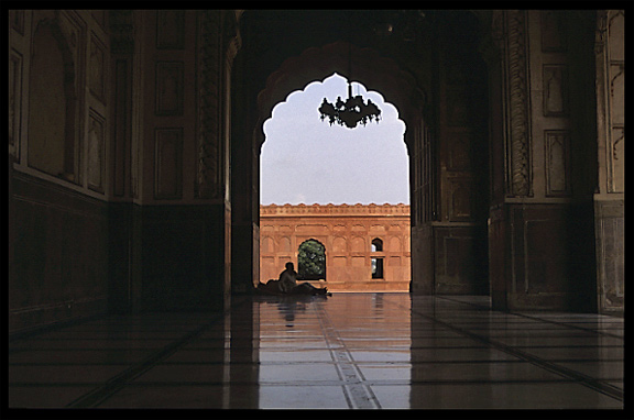 Inside the Badshahi Mosque. Lahore, Pakistan