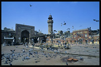 A typical courtyard with a washing place in a small neighbourhood mosque. Lahore, Pakistan 