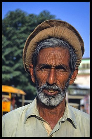A portrait of a man belonging to the Pashtun tribe. Taxila, Pakistan