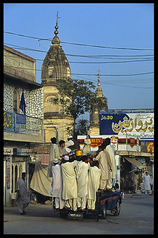 Pakistani transport, overcrowded motor-rickshaws. Taxila, Pakistan