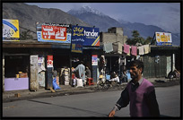 Gilgit's main shopping street. Gilgit, Pakistan