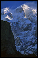 The Ultar II (7388m), seen from Karimabad at sunrise. Karimabad, Hunza, Pakistan