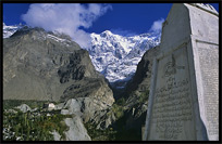 The old cemetery with Ultar II (7388m) in the background. Karimabad, Hunza, Pakistan