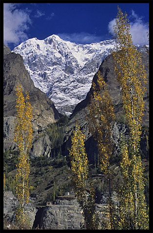 The Ultar II (7388m), until a few year ago one of the world's highest unclimbed peaks. Karimabad, Hunza, Pakistan