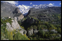 The Baltit Fort, with the The Ultar II (7388m) in the background. Karimabad, Hunza, Pakistan