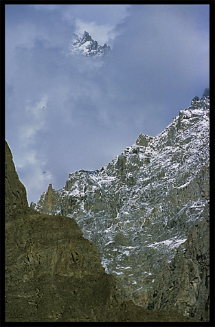 Low hanging clouds. Karimabad, Hunza, Pakistan.