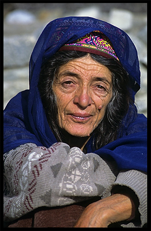 Portrait of a Hunzakut woman. Karimabad, Hunza, Pakistan