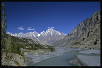 Beautiful view of the Hunza River. Gulmit, Hunza, Pakistan