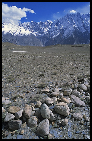 Tranquil Borit Lake between Passu and Gulmit. Hunza, Pakistan