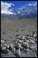 Tranquil Borit Lake between Passu and Gulmit. Hunza, Pakistan