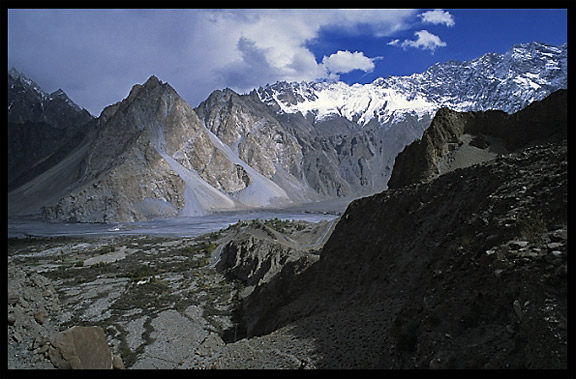 Beautiful view of the Hunza River. Passu, Hunza, Pakistan