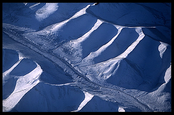 A frozen valley in Tibet near Lhasa.
