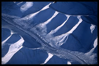 A frozen valley in Tibet near Lhasa. Lhasa, Tibet, China
