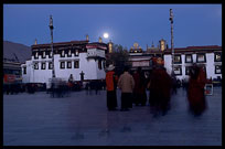 The Jokhang square by night. Lhasa, Tibet, China