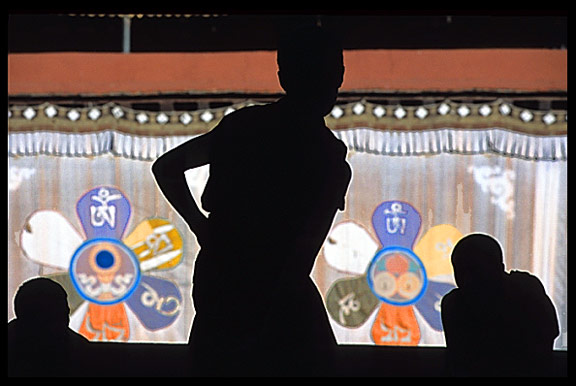 Young monks in a debating session.