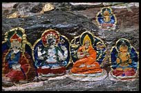 Buddha images on the Lingkhor Kora. Lhasa, Tibet, China