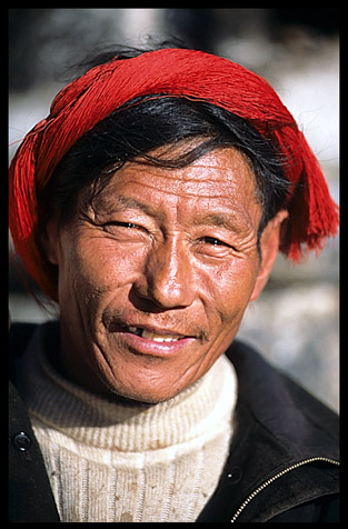 The Tibetan owner of one of the many stalls on the Barkhor Kora.