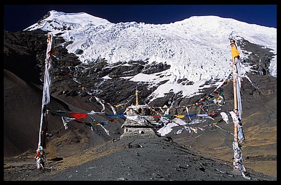 Karo-la pass at 5045m with awesome views of the Nojin-Kangtsang Glacier.