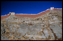 Compound wall at Pelkor Chde Monastery in Gyantse. Tibet, China