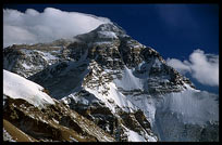 Mount Everest seen from the Mount Everest Base Camp in Tibet. Tibet, China